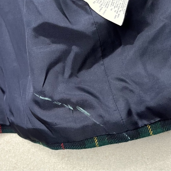 Vintage Sag Harbor Plaid Blazer Jacket-Green/Red-Women’s 12-Christmas-Holidays - Picture 9 of 12